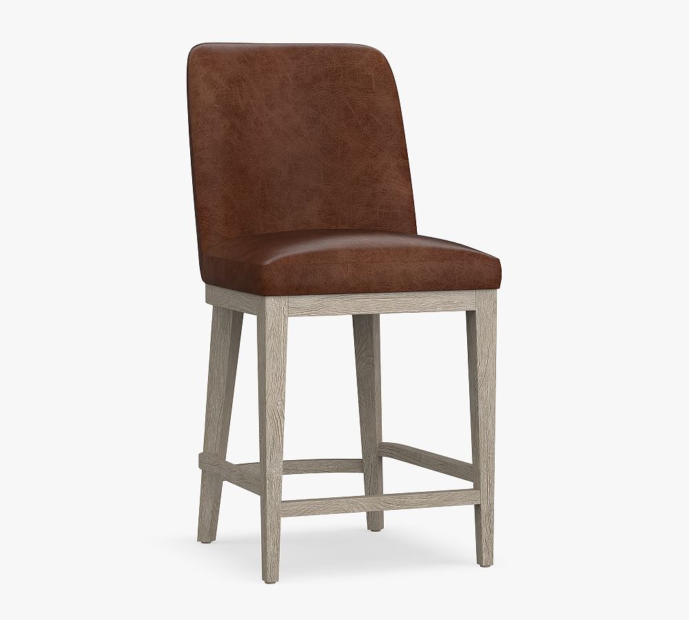 Pottery Barn Layton Leather Stool