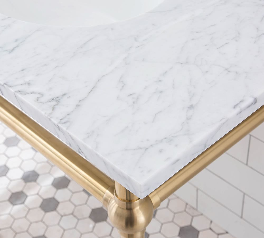 Pottery Barn Aveline 60-72" Marble Top Double Sink Vanity