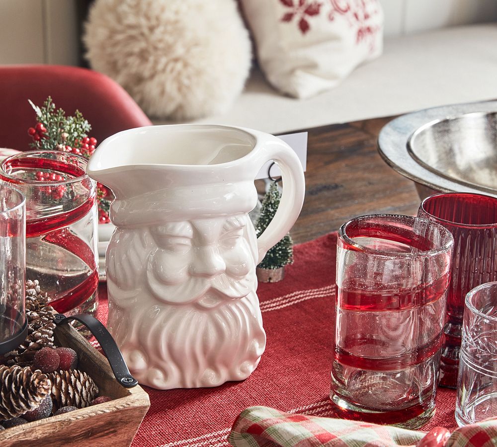 Pottery Barn Santa Claus Ceramic Pitcher
