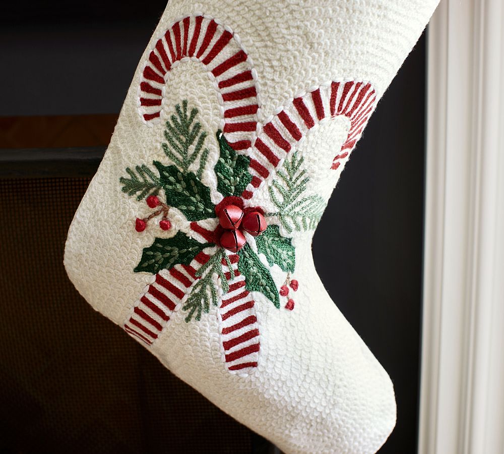 Pottery Barn Holiday Icons Crewel Stockings