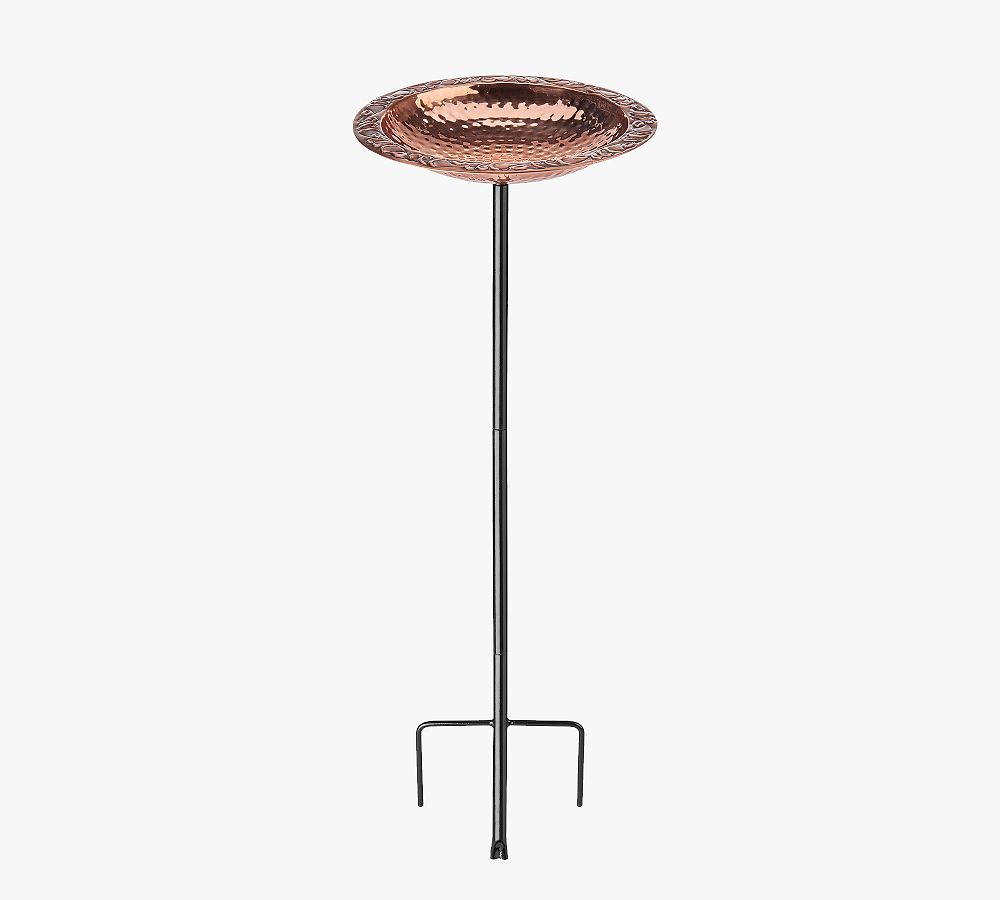 Pottery Barn Copper Bird Bath on Garden Pole