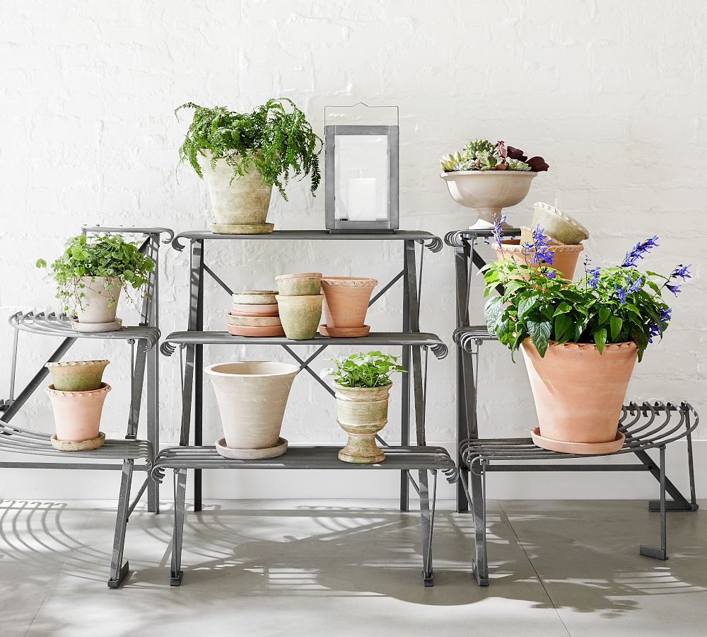 Pottery Barn Provence Scalloped Edge Outdoor Planters