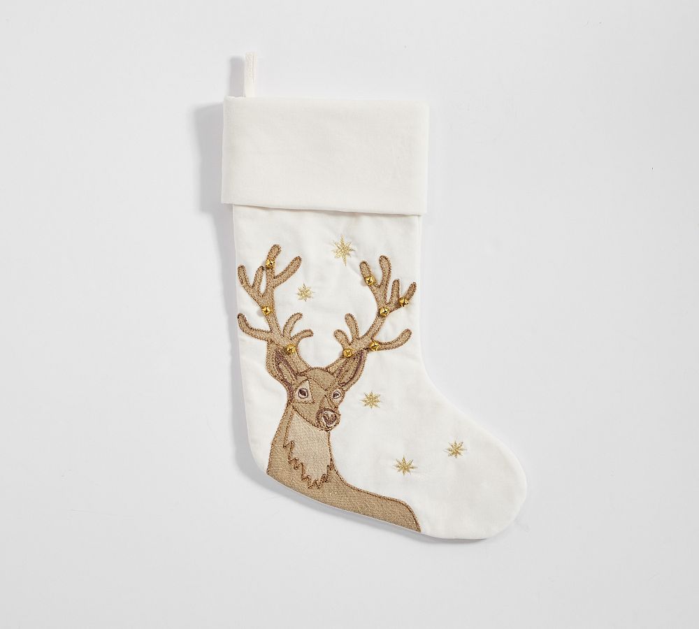 Pottery Barn Embellished Velvet Stockings