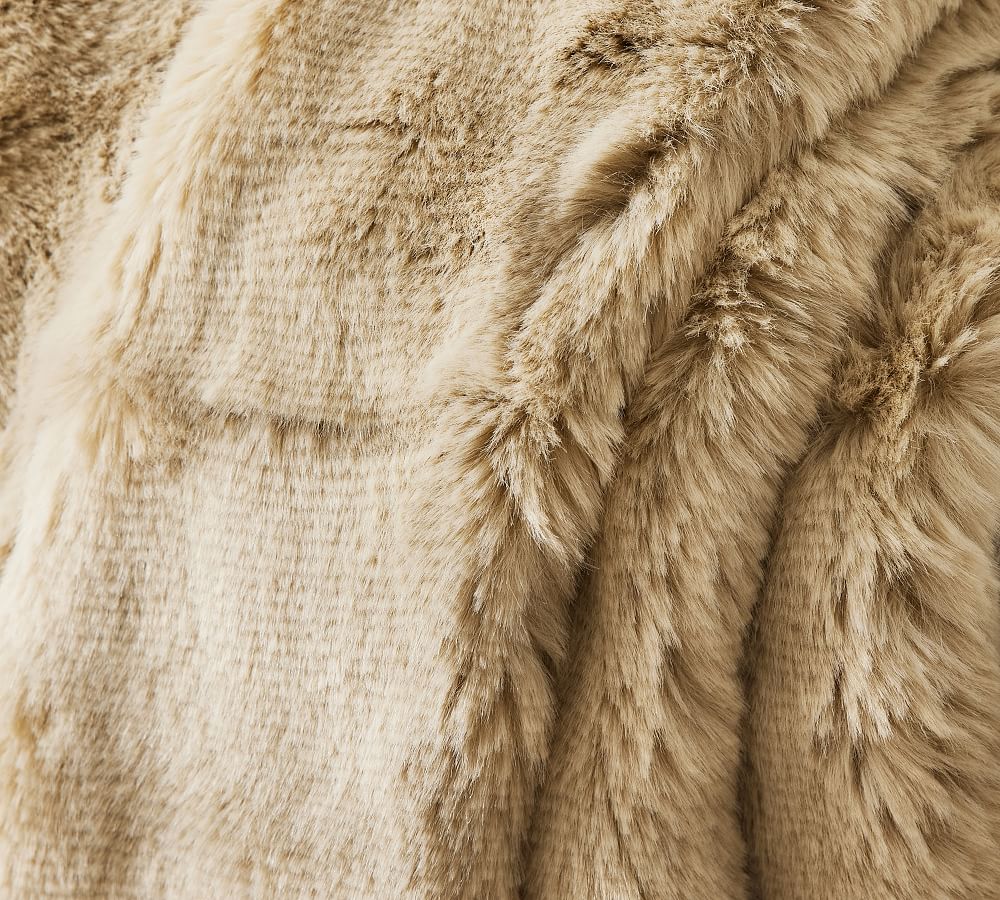Pottery Barn Faux Fur Alpaca Throw Blanket
