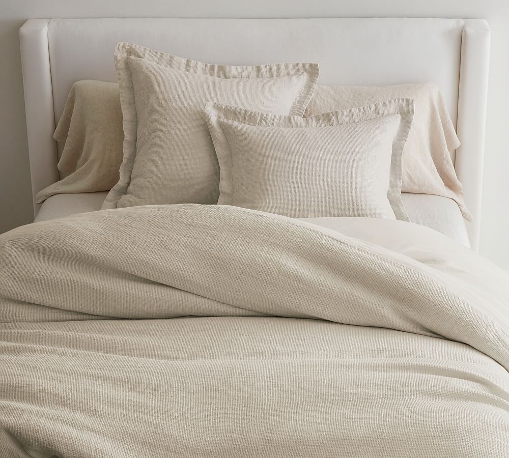 Pottery Barn European Flax Linen Waffle Duvet Cover