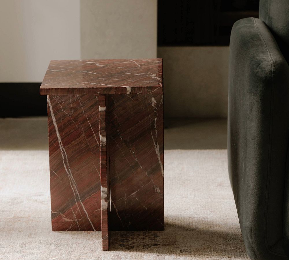 Pottery Barn Telluride Marble Square Accent Table