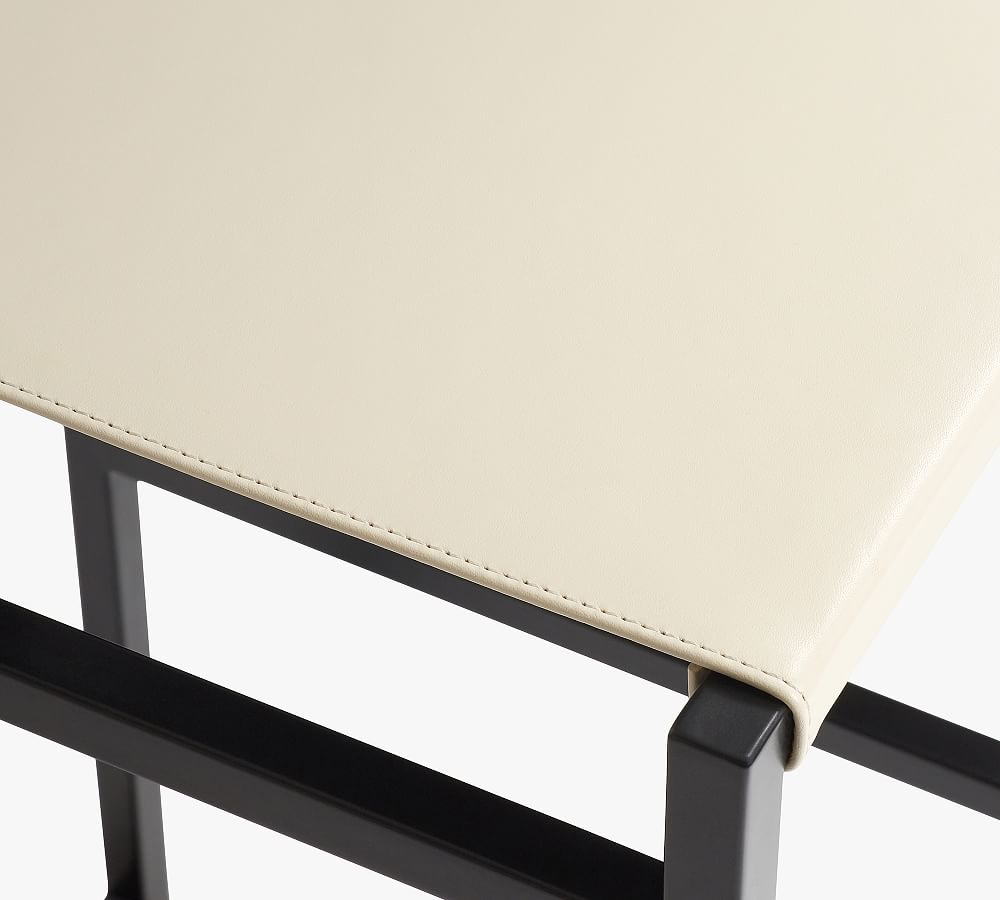 Pottery Barn Hardy Backless Leather Stool