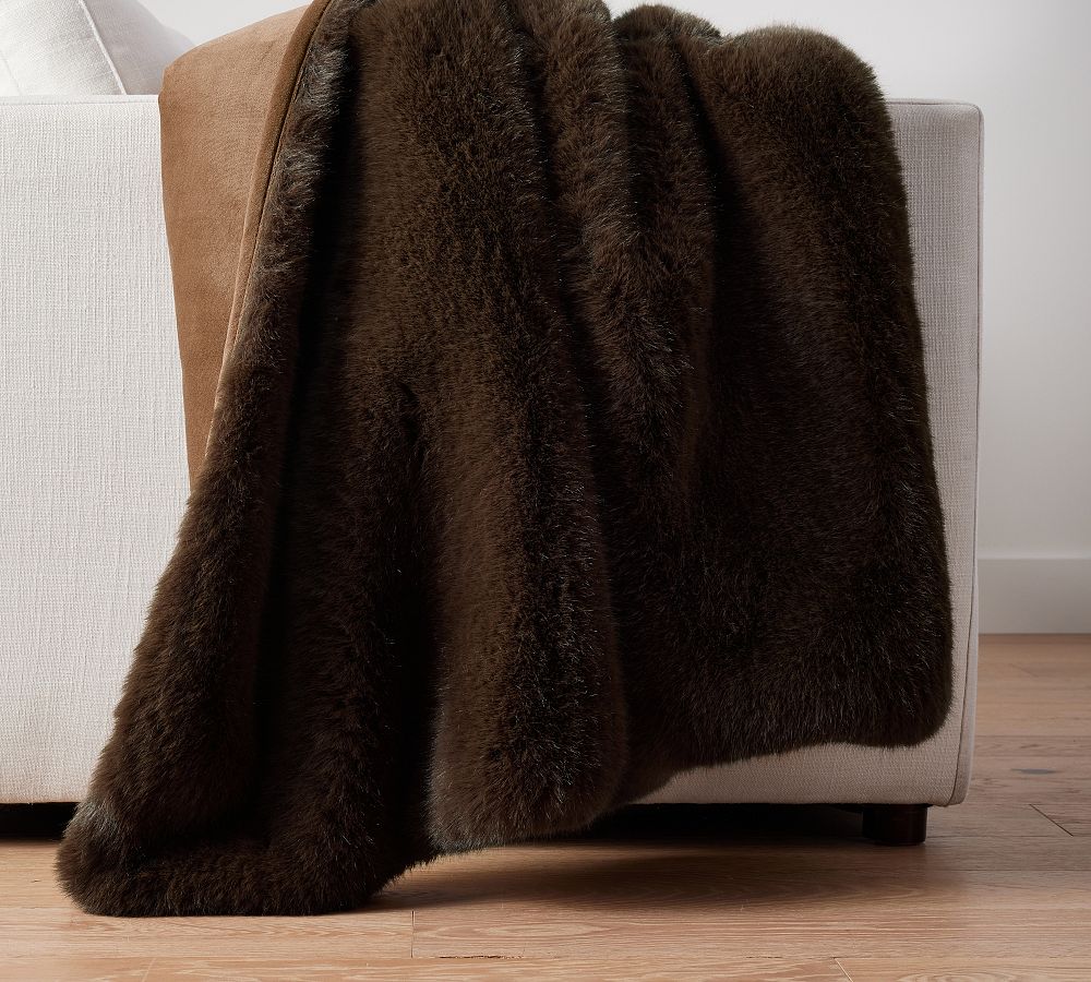 Pottery Barn Faux Fur Mink Throw