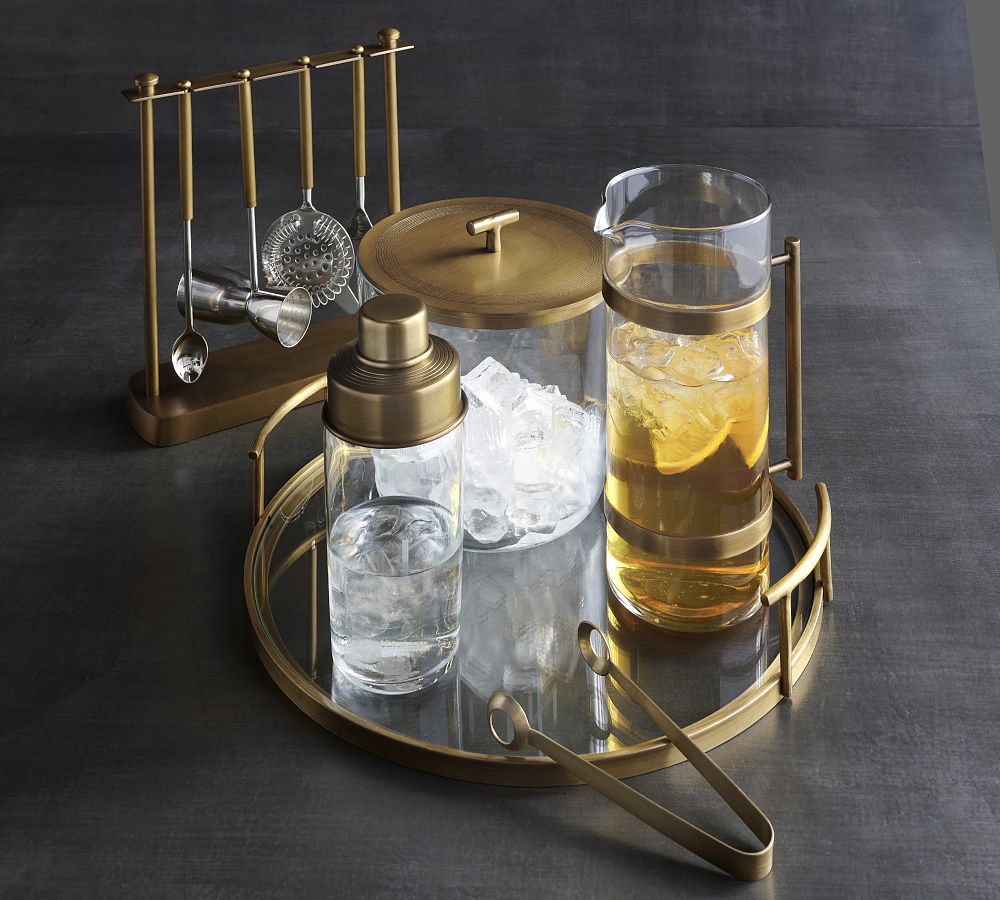 Pottery Barn Bleecker Glass Bar Tray