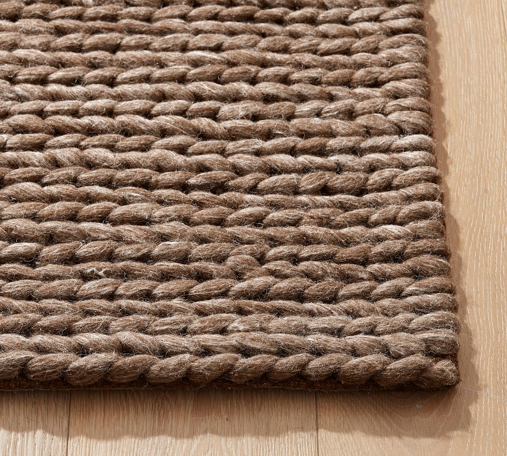 Pottery Barn Chunky Knit Sweater Handwoven Rug
