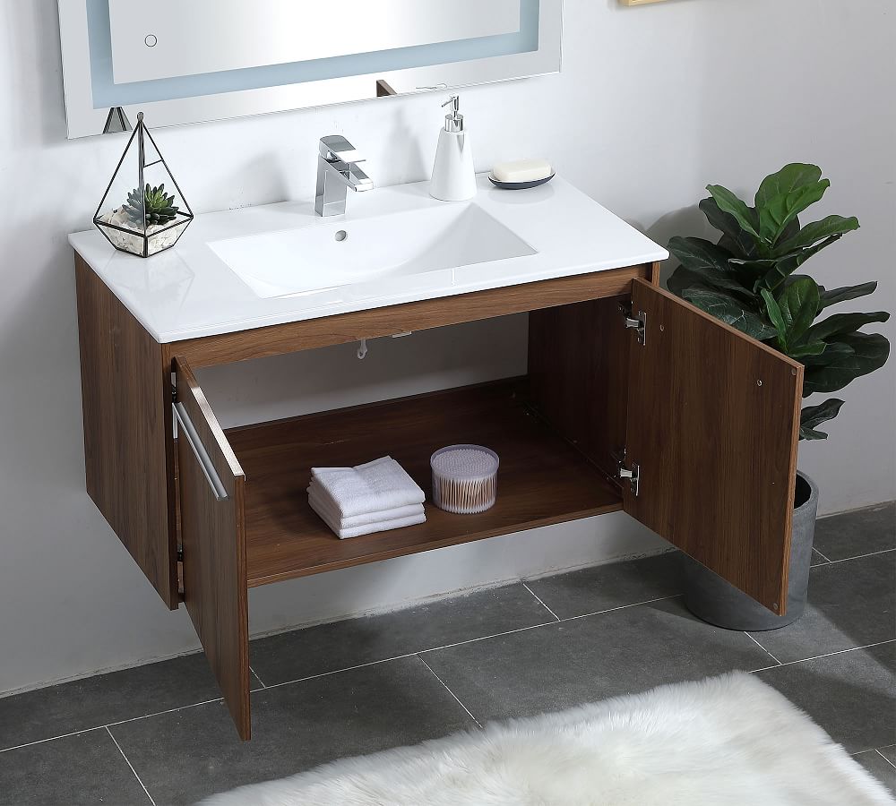 Pottery Barn Luc 24-36" Single Sink Floating Vanity with Doors