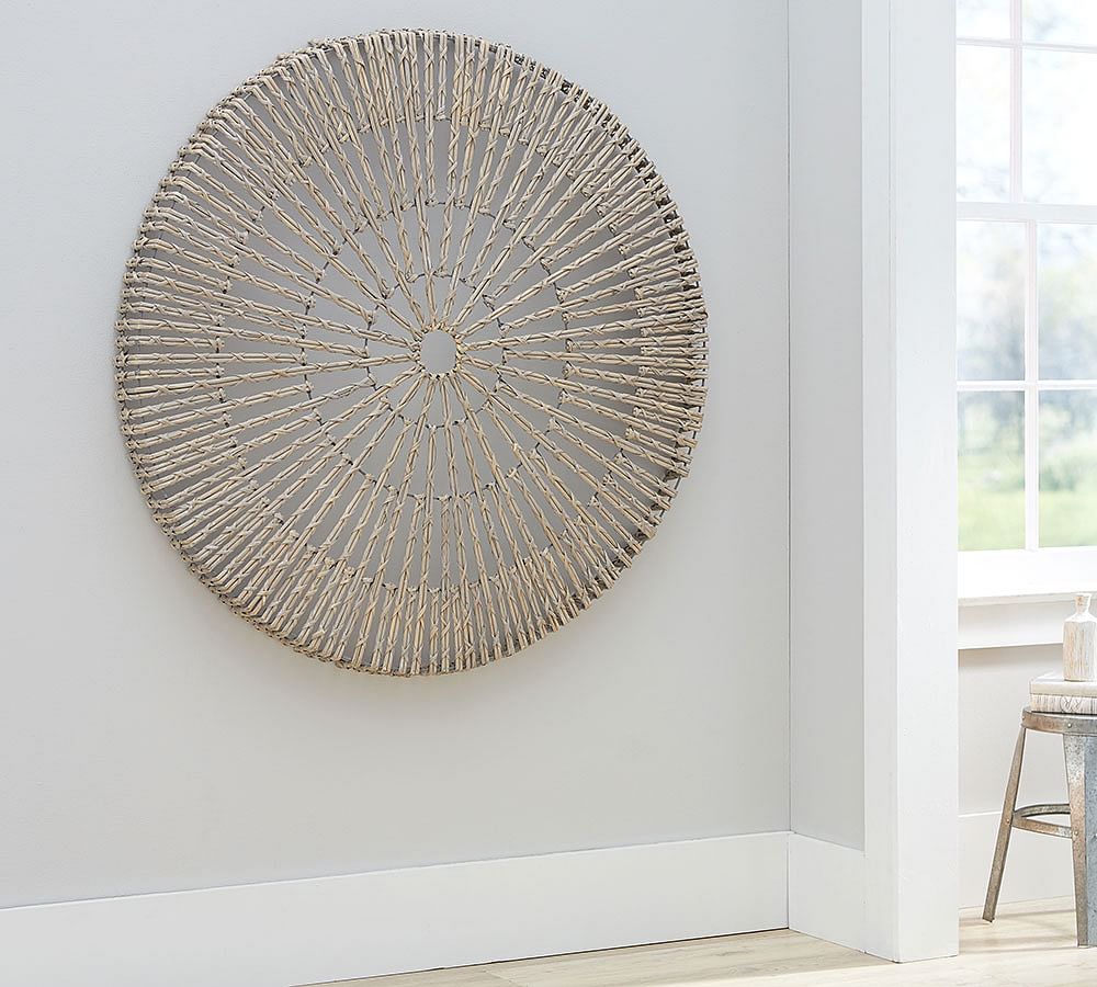 Pottery Barn Handwoven Willow Wheel Wall Art