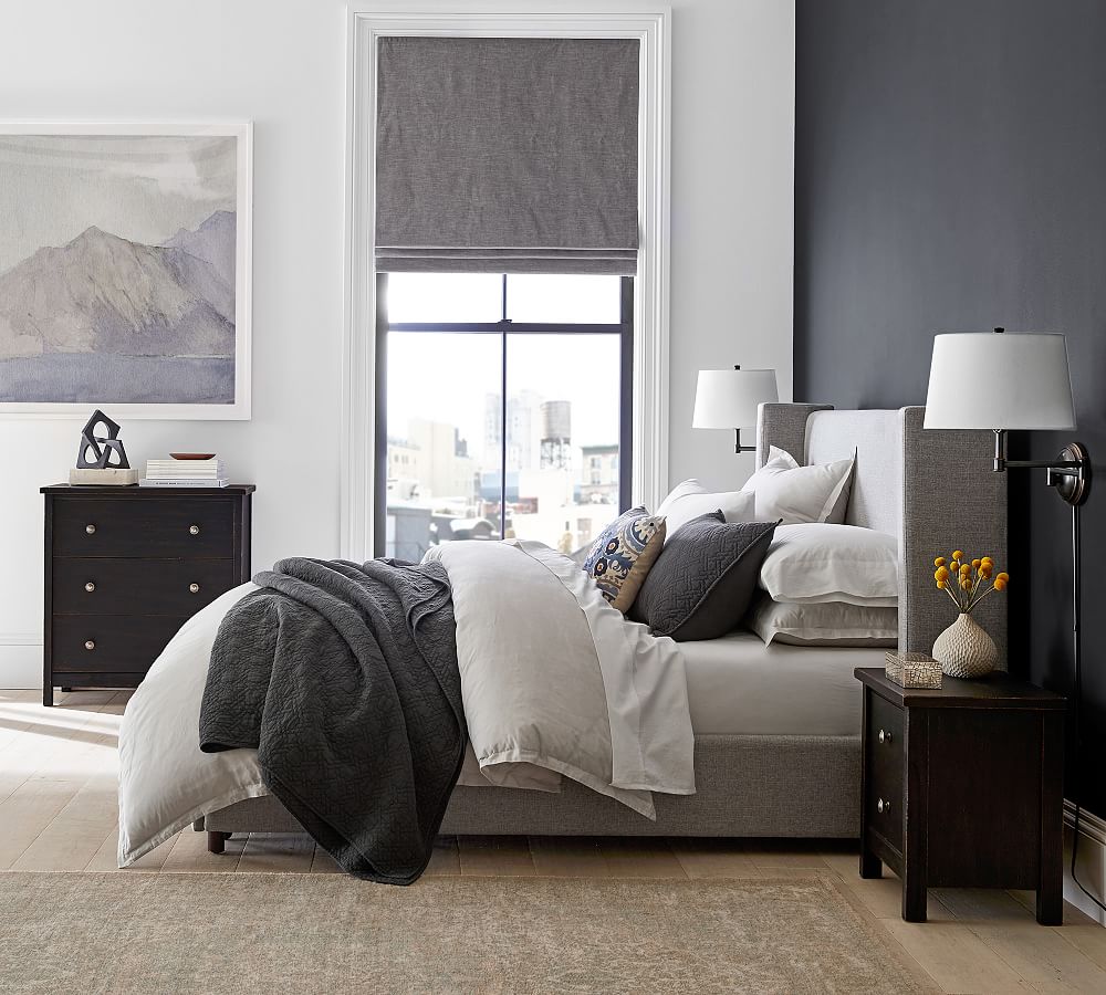 Pottery Barn Elliot Square Upholstered Bed - Quick Ship
