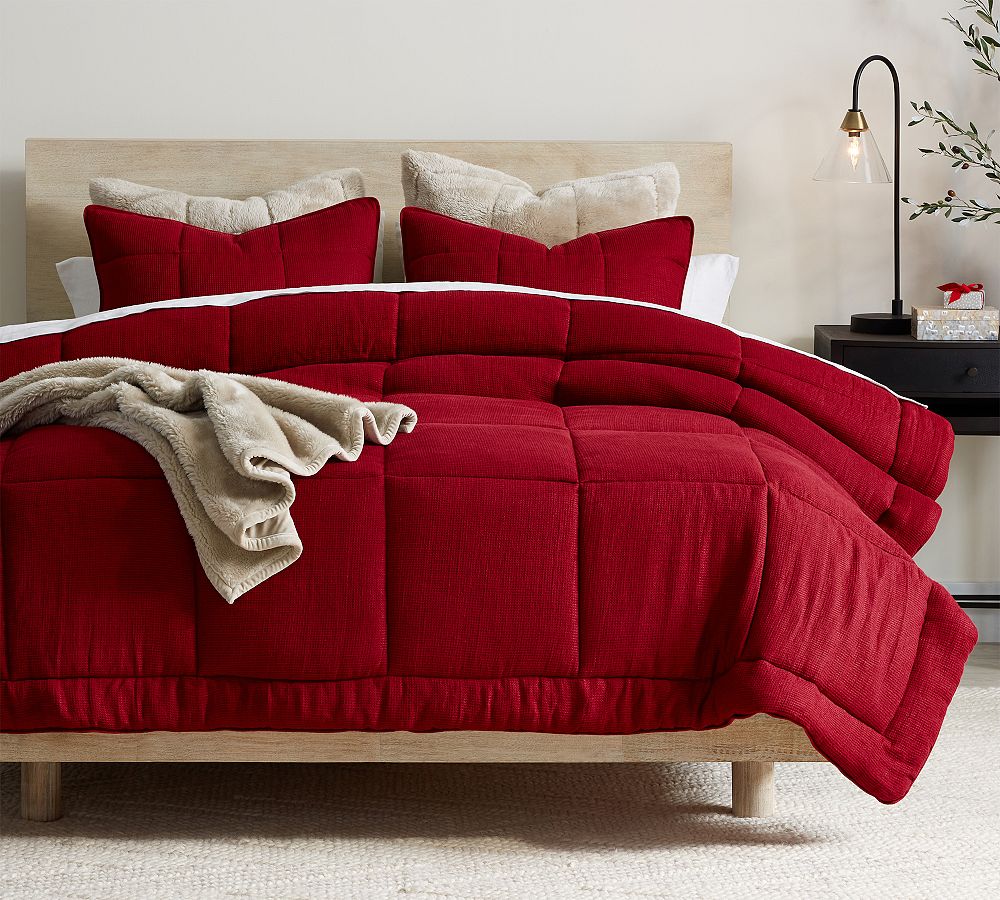 Pottery Barn European Flax Linen Waffle Comforter