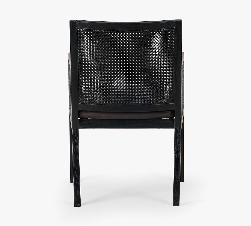 Pottery Barn Lisbon Cane Leather Dining Armchair