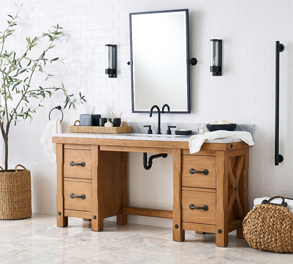 Pottery Barn Matte Black Porcelain Bathroom Accessories