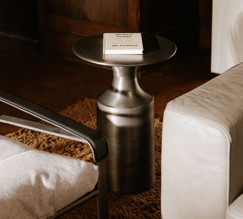 Pottery Barn Luciano Round Metal Accent Table (14.5")