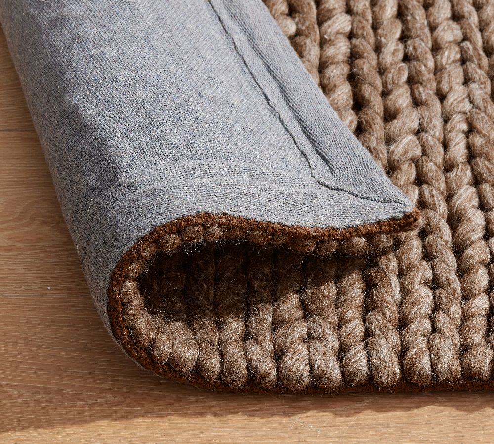 Pottery Barn Chunky Knit Sweater Handwoven Rug