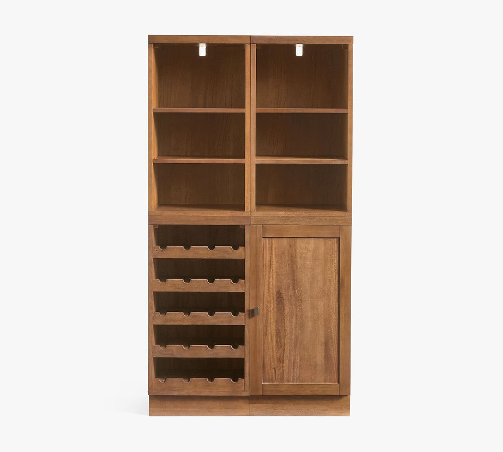Pottery Barn Reed Modular Bar Shelf with Cabinet & Wine Storage (36")