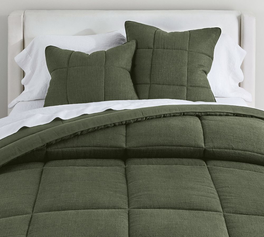 Pottery Barn European Flax Linen Waffle Comforter