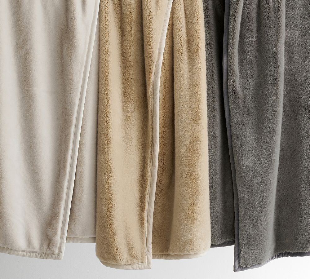Pottery Barn Faux Fur Alpaca Throw Blanket