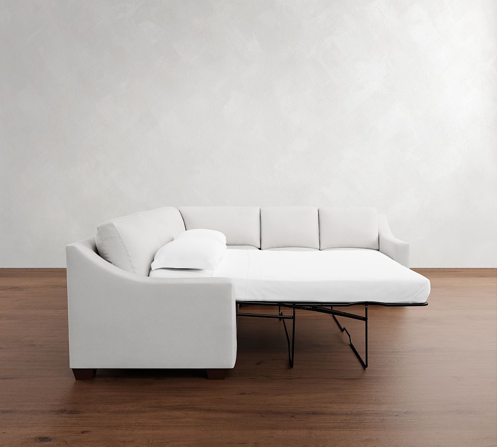 Pottery Barn York Slope Arm 3-Piece L-Shaped Wedge Sleeper Sectional (117")
