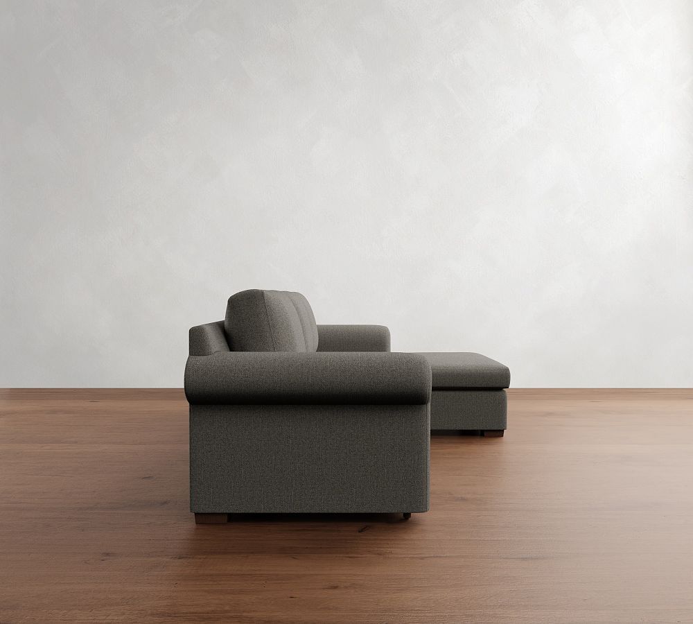 Pottery Barn Shasta Roll Arm Trundle Chaise Sleeper Sectional - Storage Available (102")