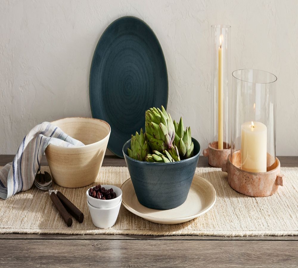 Pottery Barn Larkin Outdoor Melamine Serving Bowl & Platter Set