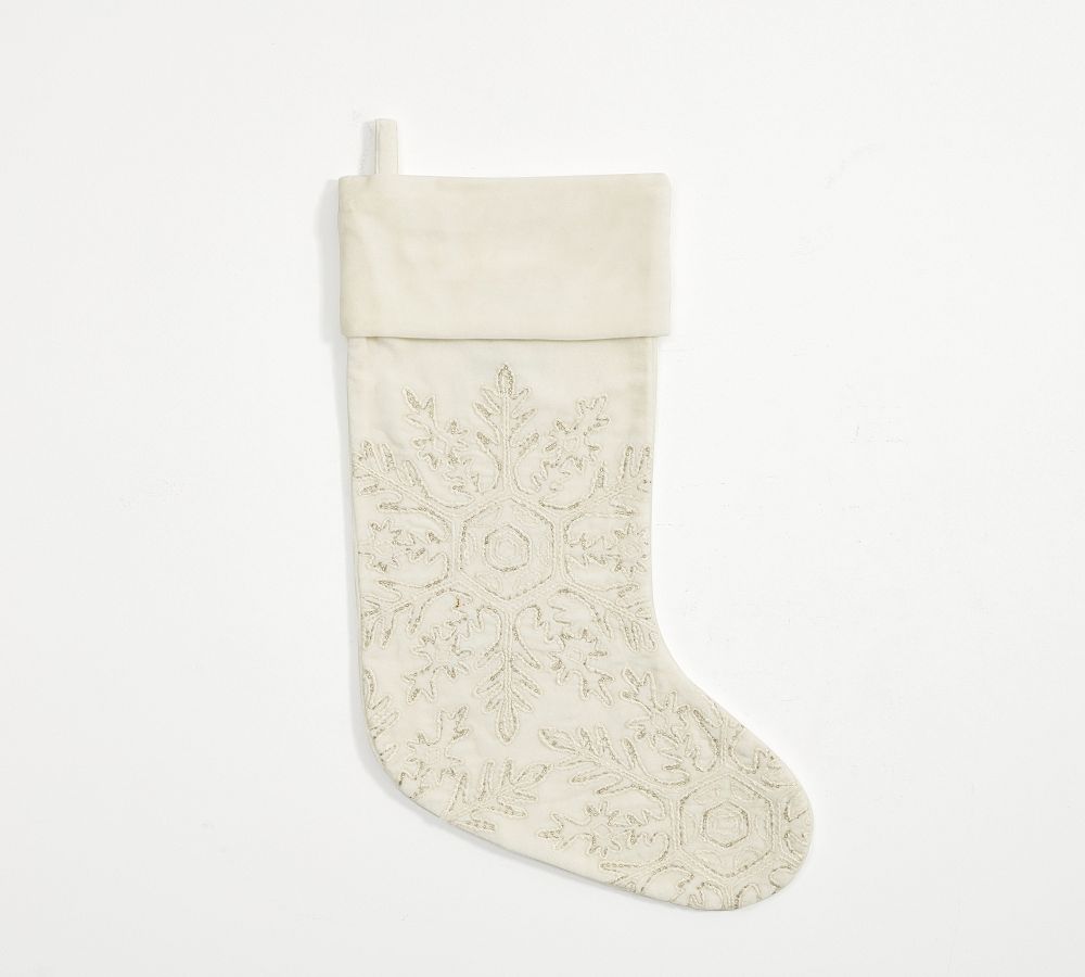 Pottery Barn Embellished Velvet Stockings