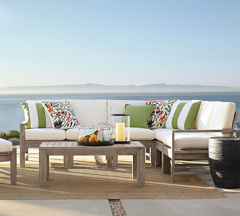 Pottery Barn Indio Eucalyptus 6-Piece Outdoor Sectional (100")