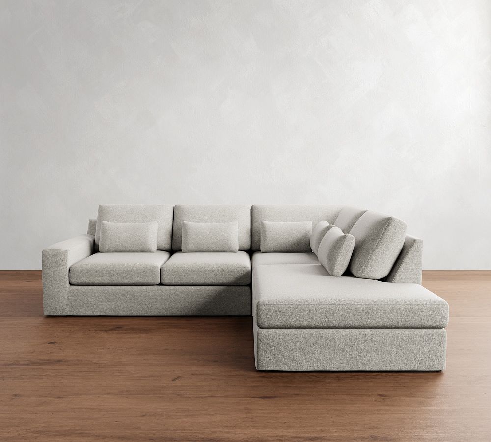 Pottery Barn Big Sur Square Arm Deep Seat Slipcovered 3-Piece Bumper Sectional (120")