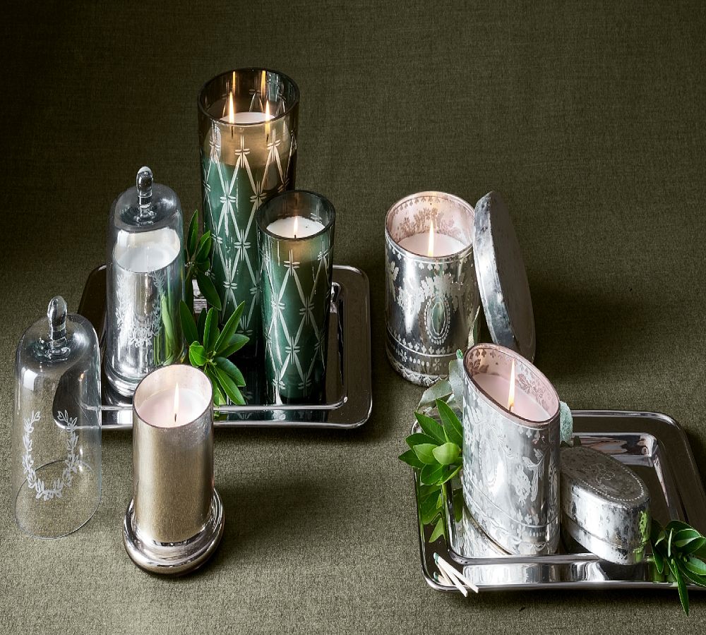 Pottery Barn Mercury Cloche Candle
