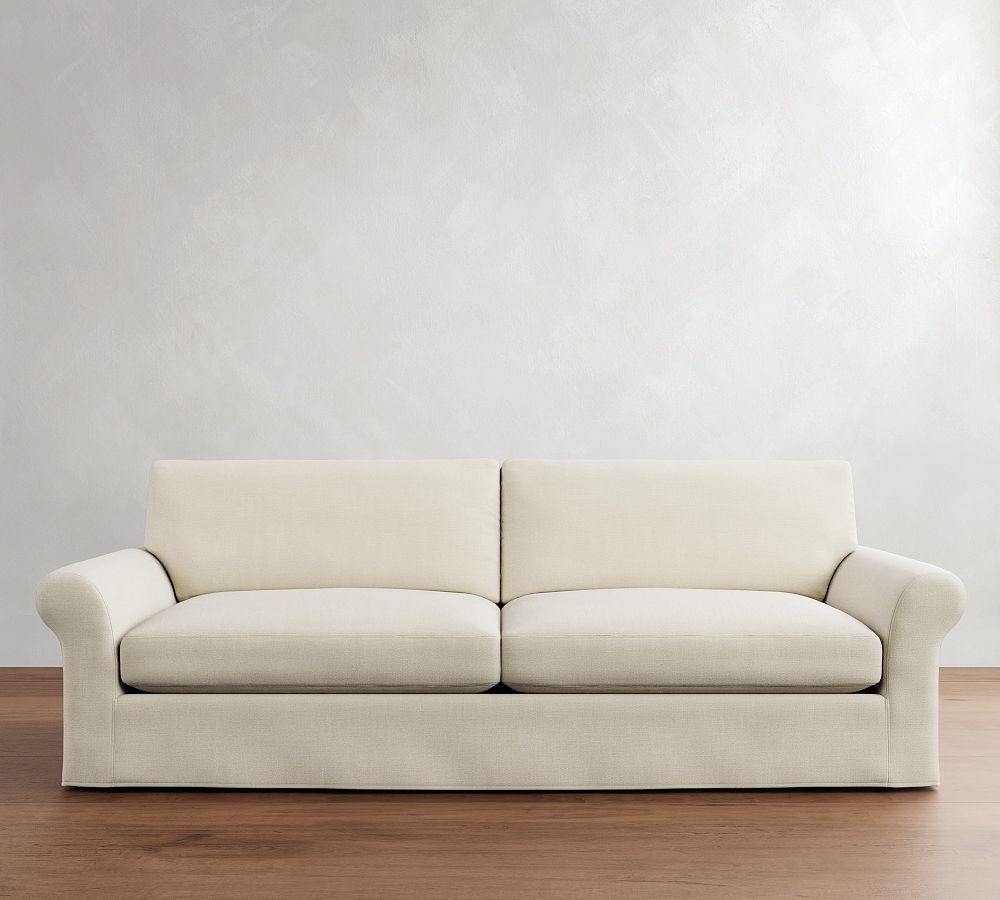 Pottery Barn PB Comfort Modern Roll Arm Slipcovered Sofa (67"-102")