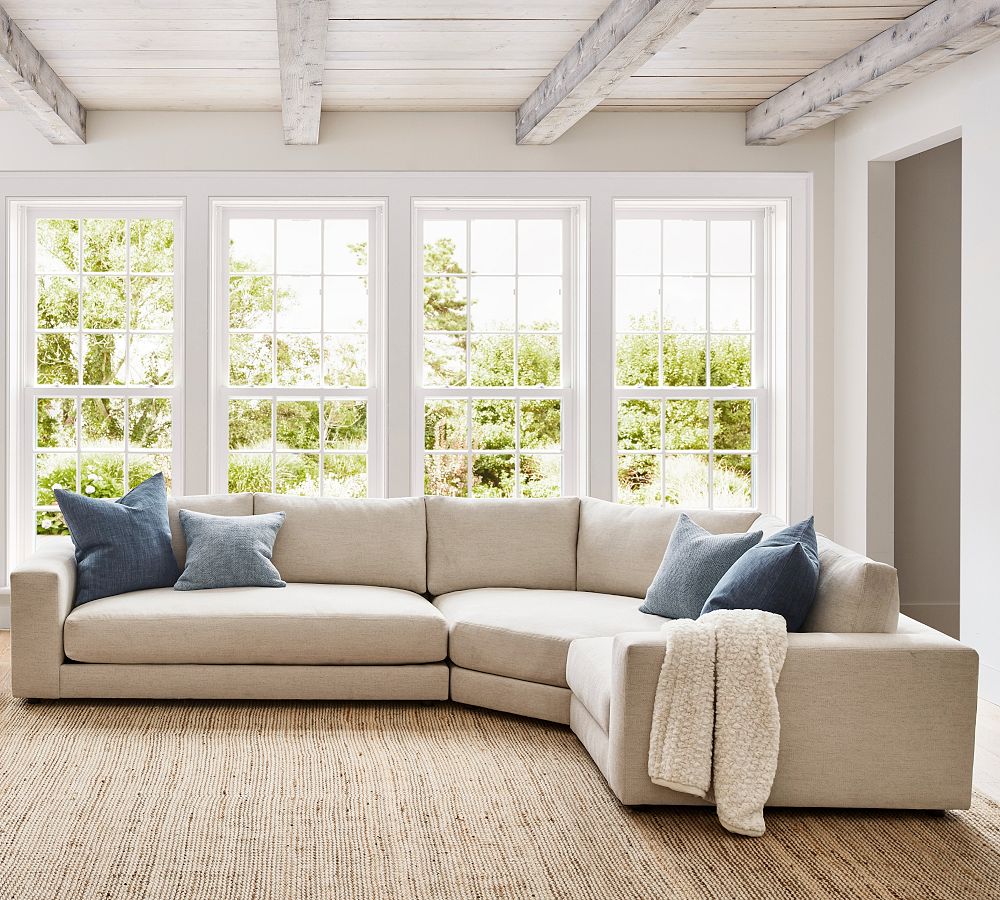 Pottery Barn Carmel Lounge 3-Piece Wedge Sectional (128"&ndash;130")