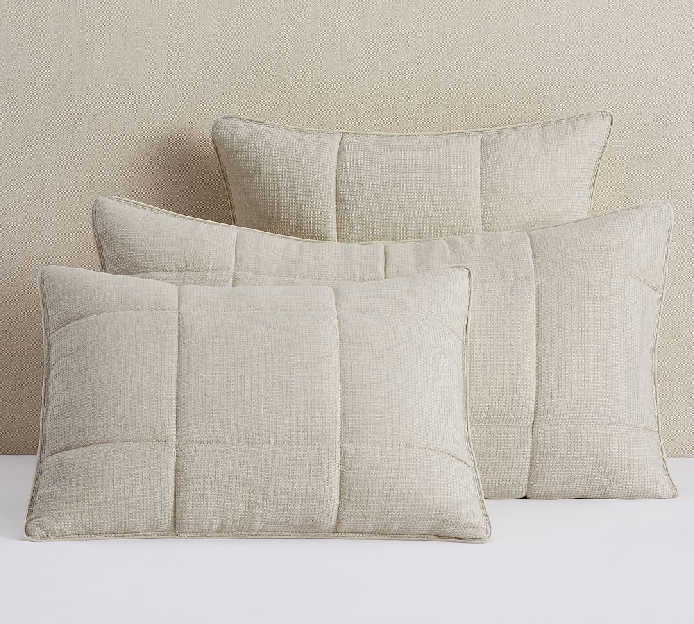 Pottery Barn European Flax Linen Waffle Comforter