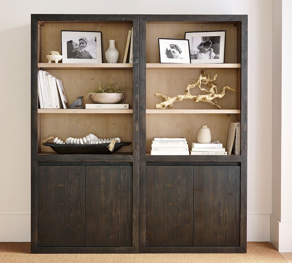 Pottery Barn Folsom Two-Toned Bookcase with Doors (33")