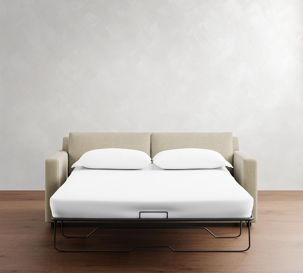 Pottery Barn Sanford Square Arm Reversible Chaise Sleeper Sectional - Storage Available (79")