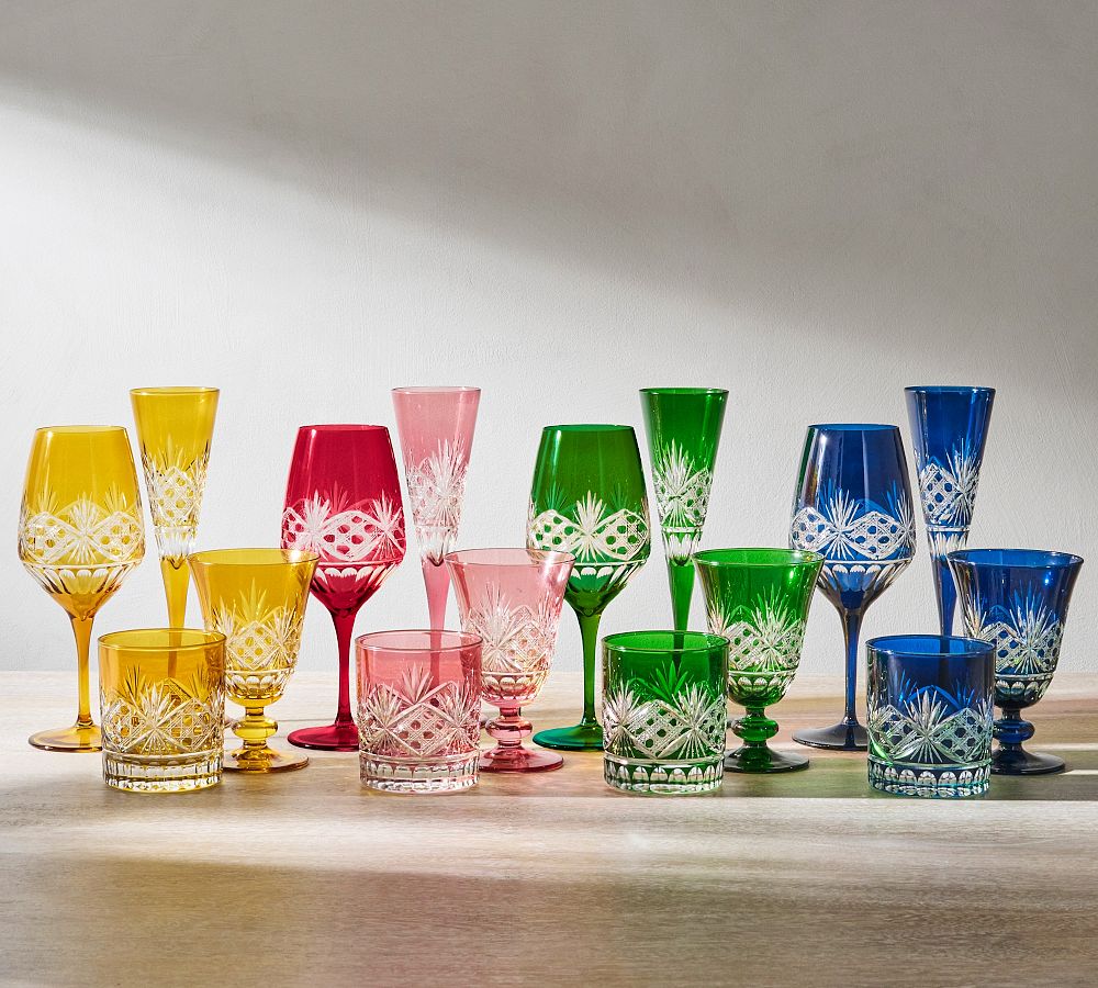 Pottery Barn Antique Cut Glass Goblets