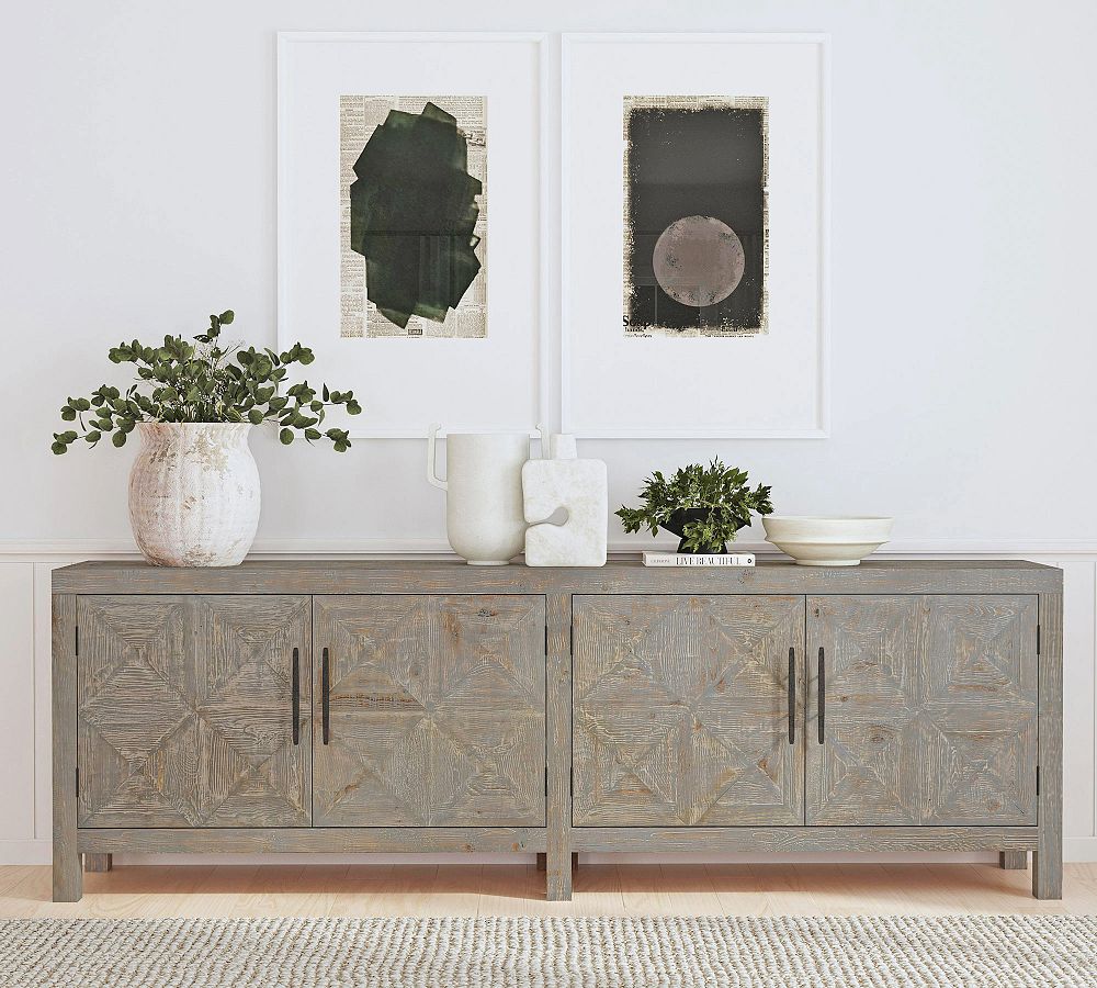 Pottery Barn Jovi Carved Reclaimed Wood Buffet (103.5")