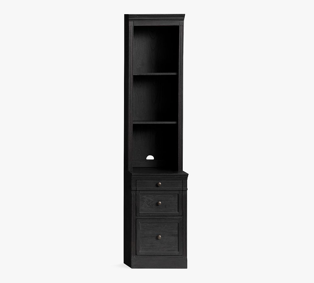 Pottery Barn Livingston Narrow Bookcase with Cabinet (17.5")