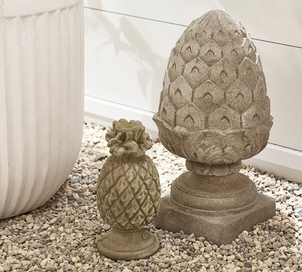 Pottery Barn Cast Sone Concrete Pineapple Finial Garden Object