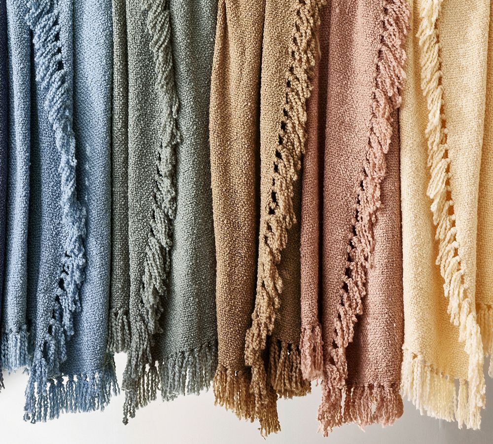 Pottery Barn Dreamy Handwoven Fringe Throw