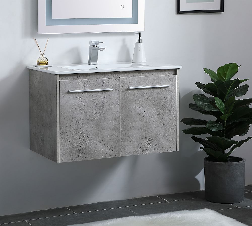 Pottery Barn Luc 24-36" Single Sink Floating Vanity with Doors