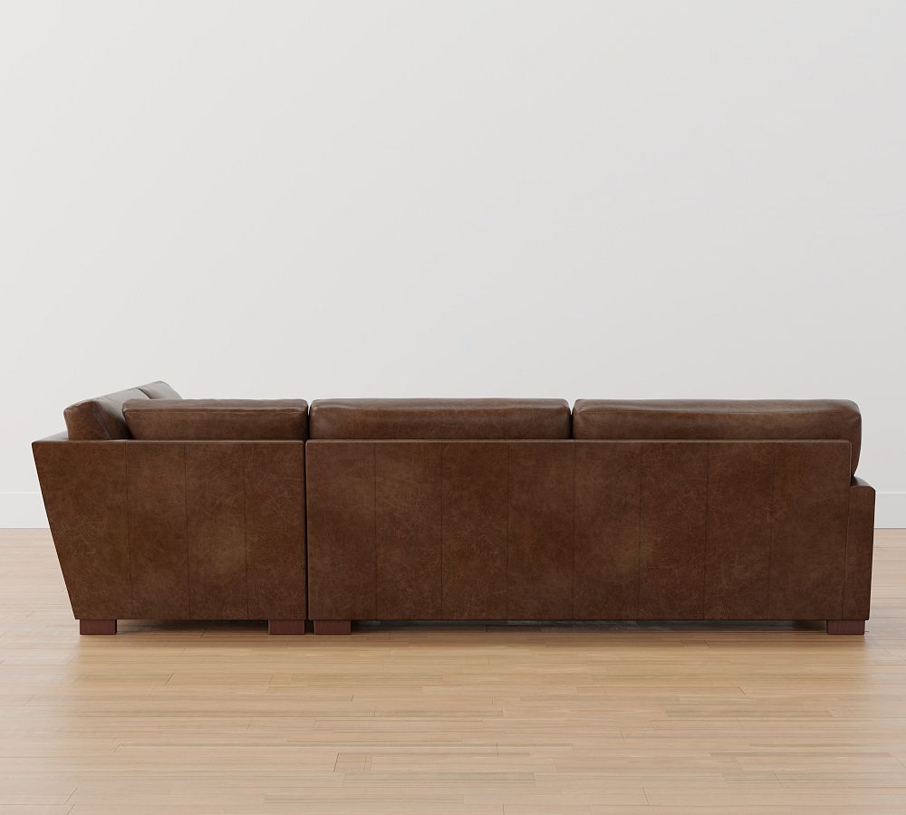 Pottery Barn Turner Square Arm Leather Return Bumper Sectional (106"&ndash;125")