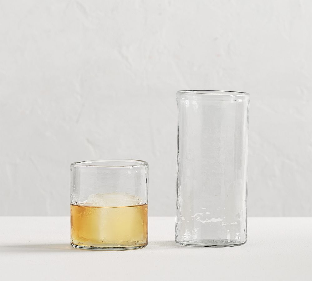 Pottery Barn Hammered Handcrafted Drinking Glasses