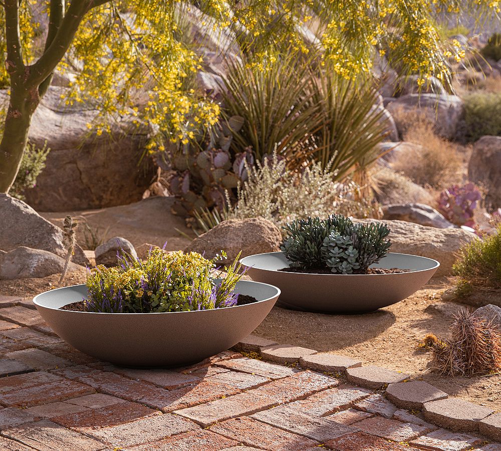 Pottery Barn All Weather Eco Hevea Outdoor Bowl Planters