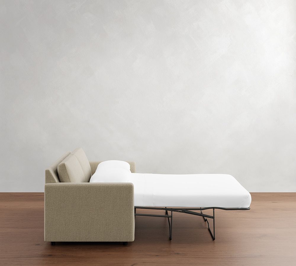 Pottery Barn Sanford Square Arm Reversible Chaise Sleeper Sectional - Storage Available (79")