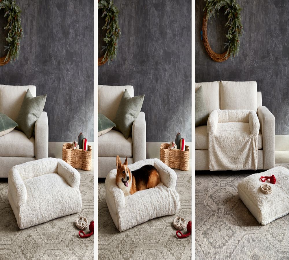 Pottery Barn Sherpa Faux Fur 3-in-1 Pet Bed