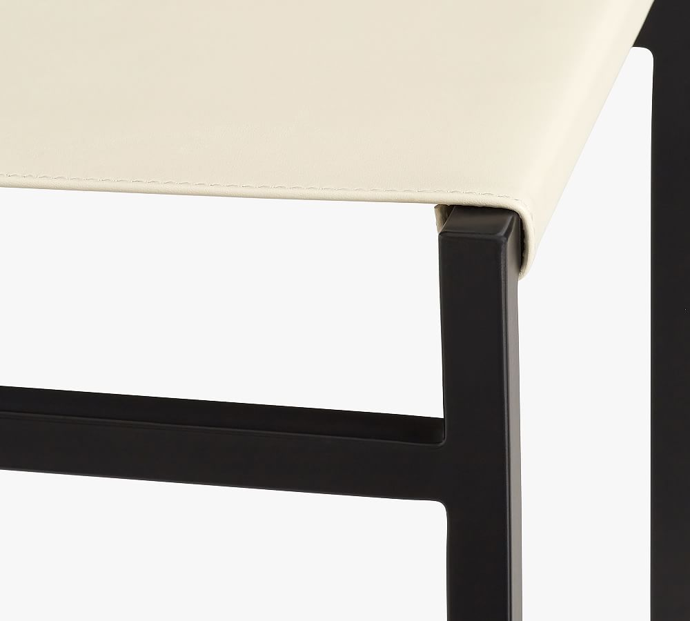 Pottery Barn Hardy Backless Leather Stool