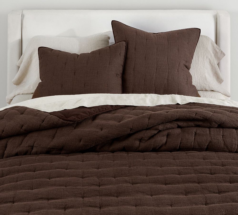 Pottery Barn European Flax Linen Waffle Quilt